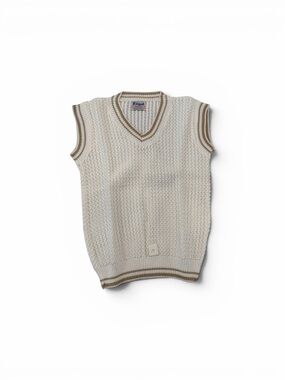 Kids Knit V-Neck Sweater Vest Bone Color